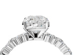 Cushion Cut Diamond Solitaire Ring in White gold with Pear and Round Cluster Band_16