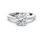 Cushion Cut Diamond Solitaire Ring in White gold with Prong Setting and Rounded Band_18