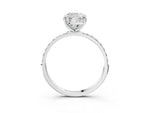 Cushion Cut Diamond Solitaire Ring in White gold with Round Pavé Band_27