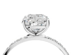 Cushion Cut Diamond Solitaire Ring in White gold with Round Pavé Band_28