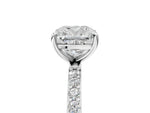 Cushion Cut Diamond Solitaire Ring in White gold with Round Pavé Band_29