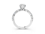 Cushion Cut Diamond Solitaire Ring in White gold with Shared Prong Marquise and Round Side Stones_15