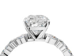 Cushion Cut Diamond Solitaire Ring in White gold with Shared Prong Marquise and Round Side Stones_16