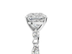 Cushion Cut Diamond Solitaire Ring in White gold with Shared Prong Marquise and Round Side Stones_17