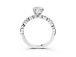 Cushion Cut Diamond Solitaire Ring in White gold with Shared Prong Marquise and Round Side Stones_33
