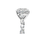 Cushion Cut Diamond Solitaire Ring in White gold with Shared Prong Marquise and Round Side Stones_35