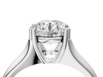 Cushion Cut Diamond Solitaire Ring in White gold with Smooth Wide Band and Prong Setting_58