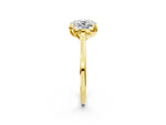 Cushion Cut Diamond Solitaire Ring in Yellow gold with Flower Prong Setting_20