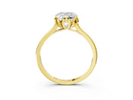 Cushion Cut Diamond Solitaire Ring in Yellow gold with Flower Prong Setting_21
