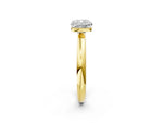 Cushion Cut Diamond Solitaire Ring in Yellow gold with Prong Setting and Rounded Band_20