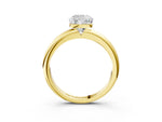 Cushion Cut Diamond Solitaire Ring in Yellow gold with Prong Setting and Rounded Band_21