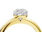 Cushion Cut Diamond Solitaire Ring in Yellow gold with Prong Setting and Rounded Band_22