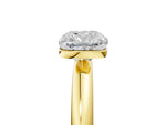 Cushion Cut Diamond Solitaire Ring in Yellow gold with Prong Setting and Rounded Band_23