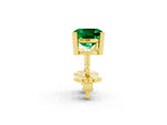 Cushion Cut Emerald Stud Earrings in Yellow gold with Basket Setting_2
