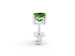 Cushion Cut Peridot Stud Earrings in Platinum with Basket Setting_2