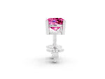 Cushion Cut Pink Sapphire Stud Earrings in White gold with Basket Setting_2
