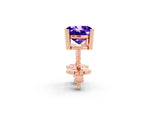 Cushion Cut Tanzanite Stud Earrings in Rose gold with Basket Setting_2