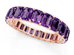 Emerald Cut Amethyst Eternity Band in Rose gold with Aligned Shared Prong Setting_1