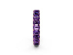 Emerald Cut Amethyst Eternity Band in Rose gold with Aligned Shared Prong Setting_2