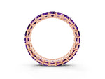 Emerald Cut Amethyst Eternity Band in Rose gold with Aligned Shared Prong Setting_3