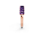 Emerald Cut Amethyst Eternity Band in Rose gold with Prong Setting_2