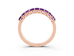 Emerald Cut Amethyst Eternity Band in Rose gold with Prong Setting_3