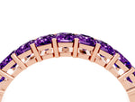 Emerald Cut Amethyst Eternity Band in Rose gold with Prong Setting_4