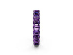Emerald Cut Amethyst Eternity Band in Silver with Aligned Shared Prong Setting_2