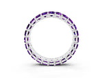 Emerald Cut Amethyst Eternity Band in Silver with Aligned Shared Prong Setting_3