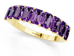 Emerald Cut Amethyst Eternity Band in Yellow gold with Prong Setting_1