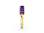 Emerald Cut Amethyst Eternity Band in Yellow gold with Prong Setting_2
