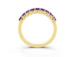 Emerald Cut Amethyst Eternity Band in Yellow gold with Prong Setting_3