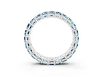 Emerald Cut Aquamarine Eternity Band in Platinum with Aligned Shared Prong Setting_3