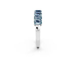 Emerald Cut Aquamarine Eternity Band in Platinum with Prong Setting_2