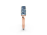 Emerald Cut Aquamarine Eternity Band in Rose gold with Prong Setting_2