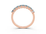Emerald Cut Aquamarine Eternity Band in Rose gold with Prong Setting_3