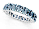Emerald Cut Aquamarine Eternity Band in Silver with Aligned Shared Prong Setting_1