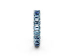Emerald Cut Aquamarine Eternity Band in Silver with Aligned Shared Prong Setting_2