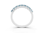 Emerald Cut Aquamarine Eternity Band in Silver with Prong Setting_3