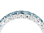 Emerald Cut Aquamarine Eternity Band in White gold with Prong Setting_4