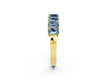 Emerald Cut Aquamarine Eternity Band in Yellow gold with Prong Setting_2