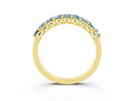 Emerald Cut Aquamarine Eternity Band in Yellow gold with Prong Setting_3