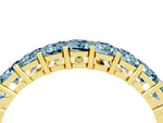 Emerald Cut Aquamarine Eternity Band in Yellow gold with Prong Setting_4