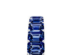 Emerald Cut Blue Sapphire Eternity Band in Platinum with Aligned Shared Prong Setting_5