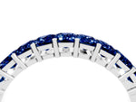 Emerald Cut Blue Sapphire Eternity Band in Platinum with Prong Setting_4