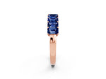 Emerald Cut Blue Sapphire Eternity Band in Rose gold with Prong Setting_2