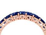 Emerald Cut Blue Sapphire Eternity Band in Rose gold with Prong Setting_4
