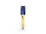 Emerald Cut Blue Sapphire Eternity Band in Yellow gold with Prong Setting_2