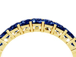 Emerald Cut Blue Sapphire Eternity Band in Yellow gold with Prong Setting_4