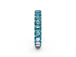 Emerald Cut Blue Topaz Eternity Band in Platinum with Aligned Shared Prong Setting_2